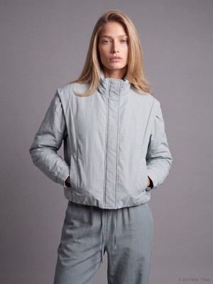 LC Waikiki Lcw Vision Mavi Dik Yaka Oversize Kadın Ceket