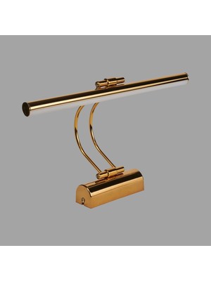Odea 35 cm Elektrikli 4000K Soft Beyaz Enerji Tasarruflu Flüt LED Aplik Banyo Tablo Çalışma Masası Duvar Sanat Eseri Ayna Dekoratif ve Modern Aydınlatma Gümüş (Krom) Renk (Gold)