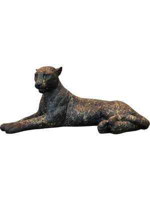 Odea Jaguar Heykeli Figür Dekoratif Obje ve Biblo Masa Dekorasyon Salon Ofis Aksesuarları