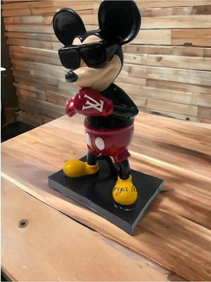 Odea Dekoratif Mickey Mouse Heykel Biblo, 27X16CM, El Boyalı Polyester Figür