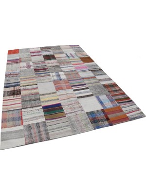Odea Krem Çok Renkli Geometrik El Dokuma Salon Kilimi Modern Stil