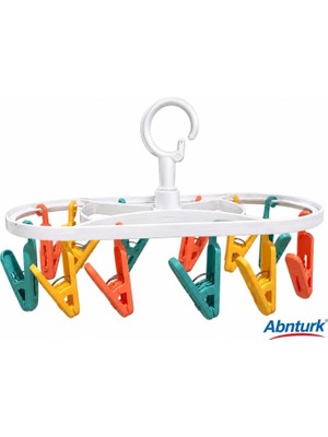 Odea Tr 12 Mandallı Plastik Çamaşır Askısı-Çorap Iç Çamaşırı Kurutma Rafı Balkon Organizer