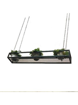Odea Tr Siyah Askılı Raf, Küp Şeklinde, Oda Bitkileri ve Dekorasyon Için, Demir Duvar Rafı, Tavan Için Benzersiz Çiçek Standı, Modern Asma Raf, 80 x 25 x 15 cm