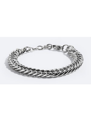 AVVA Erkek Gümüş Rengi %100 Çelik Bileklik B009628