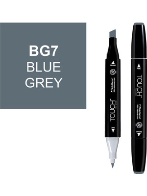 Tr Twin Brush Marker Bg7 Blue Grey, Çift Uçlu Sanat Markörü