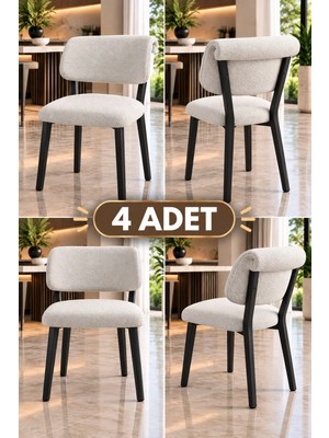 Dekoroom's 4 Adet, Sandalye Takımı, Velora Bukle