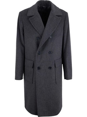 Fabrika F6WM-PLT 2118 Antrasit Erkek Kruvaze Relaxed Fit Palto