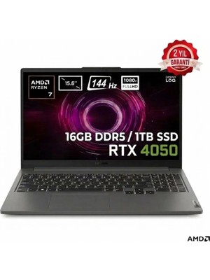 Lenovo Loqe 15ARP10 Amd Ryzen 7-170 16GB Ddr5 1tb SSD Rtx 4050 6gb 15.6 Inç Full Hd 144Hz IPS Freedos Gaming Laptop 83S000DXTR