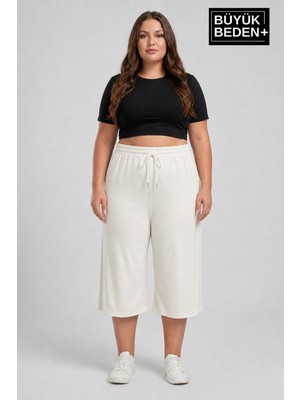 Superlife Kadın Büyük Beden Şort 3xl-6xl  Rahat Kesim Diz Altı Günlük ŞORT-SPR26BSRK591