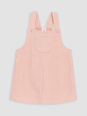 LC Waikiki Lcw Baby Pembe Kız Bebek Kadife Salopet Elbise