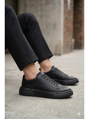 Lufian 111230187 Tommy Casual Deri Erkek Sneaker Ayakkabı Siyah