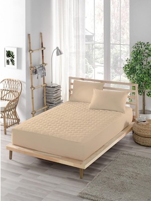Happy Trend Parker Renkli Alez Kahverengi-Kapitoneli Fitted-Pamuklu-Yanı Çarşaflı-Çift Kişilik-Tek Kişilik-Bebek Alezi-Su-Yatak Koruyucu (180X200)