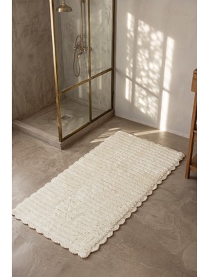 İrya Arora Tekli %100 Pamuk Banyo Paspası 70X130 cm Milk Ekru