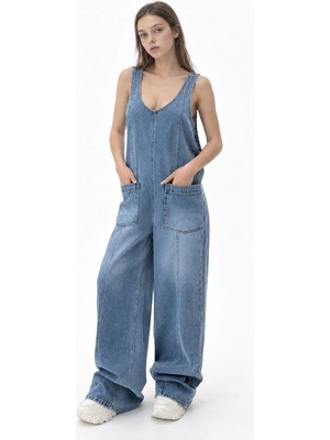 Hiccup Kadınlar Squalo Kadın Tulum Açık-Orta Mavi Denim