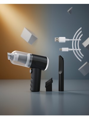 Helinaria Mini Vakumlu Araç Süpürgesi 4000MAH Şarjlı