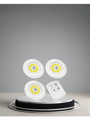 Astraltech 3 Lü Kablosuz LED Spot Lamba Seti Uzaktan Kumandalı