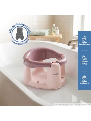 Babyjem Önden Açılır Banyo ve Mama Oturağı ve Hediye Minderli - 2 'Li Set Mürdüm