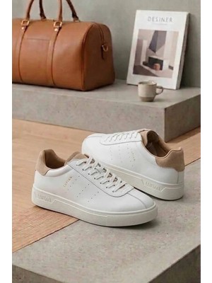 Lufian Erkek Siyah Deri Sneaker - Beyaz Tabanlı, Casual Günlük Ayakkabı RS-700