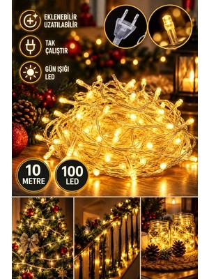 Home Dekor Hediye 10 Metre Eklemeli Gün Işığı LED Yılbaşı Ağacı Aydınlatması Tak Çalıştır Fonksiyonlu Çam Ağacı Işığı