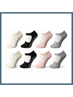 Bezos Kaymaz Taban Yoga ve Pilates Çorabı 8'li Kadın, Silikon Tabanlı Nefes Alabilir Bilek Bantlı Çorap, Ev Yoga Pilates Trambolin Umre Için, 4 Renk · Beden: 36-40 · Renk: Çok Renkli 8 Li Agc