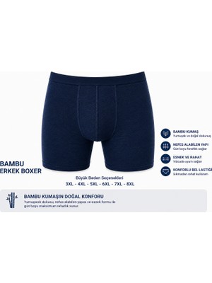 Derin Mavi Bambu Erkek Boxer