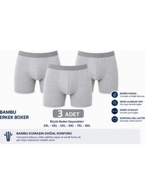 Derin Mavi 3 Adet Bambu Erkek Boxer