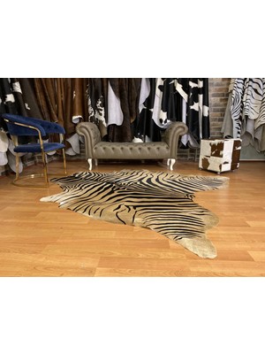 Fiesta Leather Art Hakiki Deri Dana Postu Kahve Zebra Baskılı 195 x 220 cm - 2261101000012