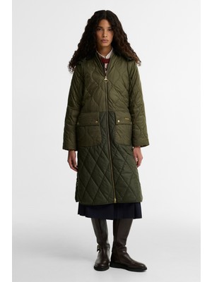Barbour Osbourne Kapitone Ceket OL71 Olive Fern Mixed Tartan