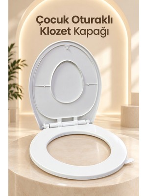 Hace Bazaar Çocuk Oturağı Entegre Beyaz Aile Klozet Kapağı -Hcb