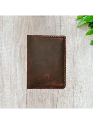 Yapımı Deri Pasaport Kılıfı Seyahat Cüzdanı Organizer