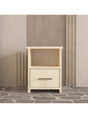 Renazzo Mobilya Renazzo Soft Wood Model Masif Ahşap Iskandinav Komodin - Çekmeceli Vernik