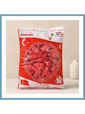 Bezos 12 Inç Bayraklı Lateks Balon - 100'LÜ Paket MBT06