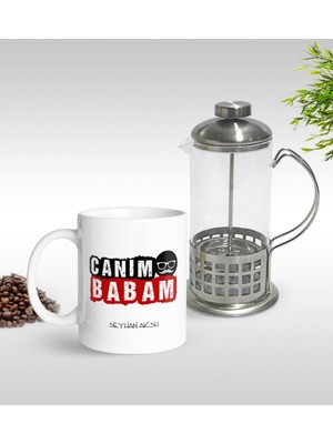 BK Gift Kişiye Özel Canım Babam Tasarımlı Kupa & French Press Seti-6