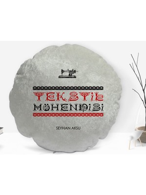 BK Gift Kişiye Özel Isimli Tekstil Mühendisi Tasarımlı Dekoratif Kırlent Yastık-4