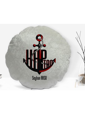 BK Gift Kişiye Özel Isimli Kaptan Tasarımlı Dekoratif Kırlent Yastık-3