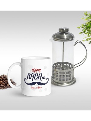 BK Gift Kişiye Özel Canım Babam Tasarımlı Kupa & French Press Seti-8