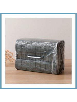 Bezos Bambu Kirli Çamaşır Sepeti 35X50 cm - Yuvarlak Kapaklı Gri MBT06