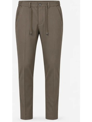 Bülent Danış Erkek Yeşil Esnek Kumaş Slim Fit İpli Pantolon