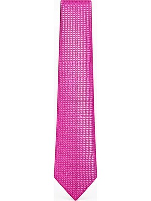 Metin Ali Erkek Pembe Dokulu İnce Kravat