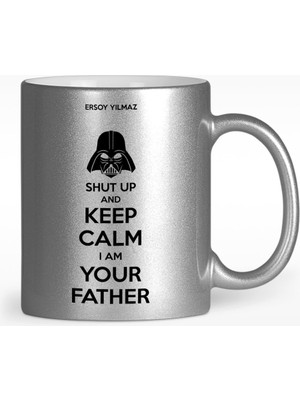 BK Gift Kişiye Özel I Am Your Father Tasarımlı Gümüş Yaldızlı Kupa Bardak - 2