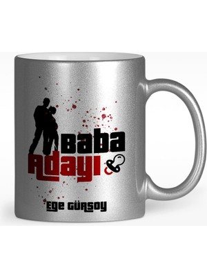 BK Gift Kişiye Özel Baba Adayı Tasarımlı Gümüş Yaldızlı Kupa Bardak - 1