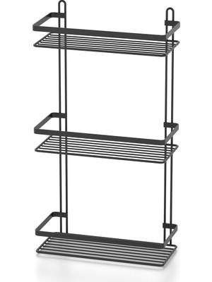 Tekno-tel Siyah Es065 3 Katlı Banyo Rafı Modern Tasarımlı Metal Malzeme ile Kullanım Kolaylığı