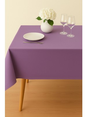 Luvora Home Luna Serisi Kadife Dokulu Masa Örtüsü - Lila