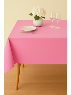 Luvora Home Luna Serisi Kadife Dokulu Masa Örtüsü - Pembe