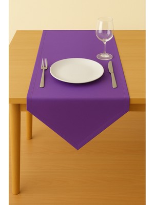 Luvora Home Luna Serisi Kadife Dokulu Üçgen Runner - Mor