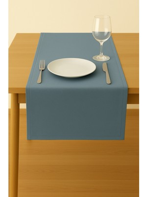 Luvora Home Luna Serisi Kadife Dokulu Dikdörtgen Runner - Indigo