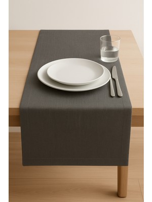 Luvora Home Nova Serisi Keten Runner - Antrasit