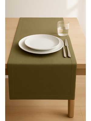 Luvora Home Nova Serisi Keten Runner - Haki