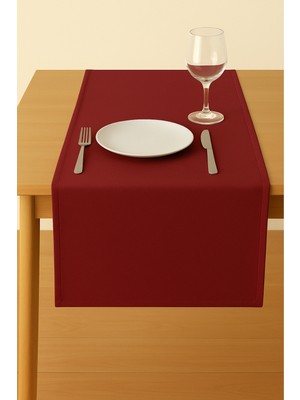 Luvora Home Luna Serisi Kadife Dokulu Dikdörtgen Runner - Bordo