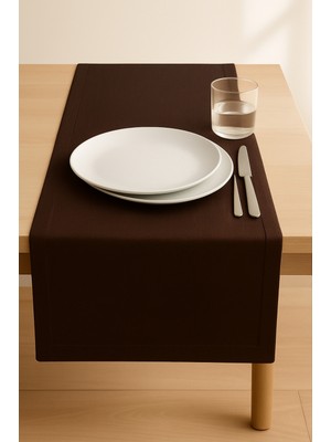 Luvora Home Nova Serisi Keten Runner - Kahverengi